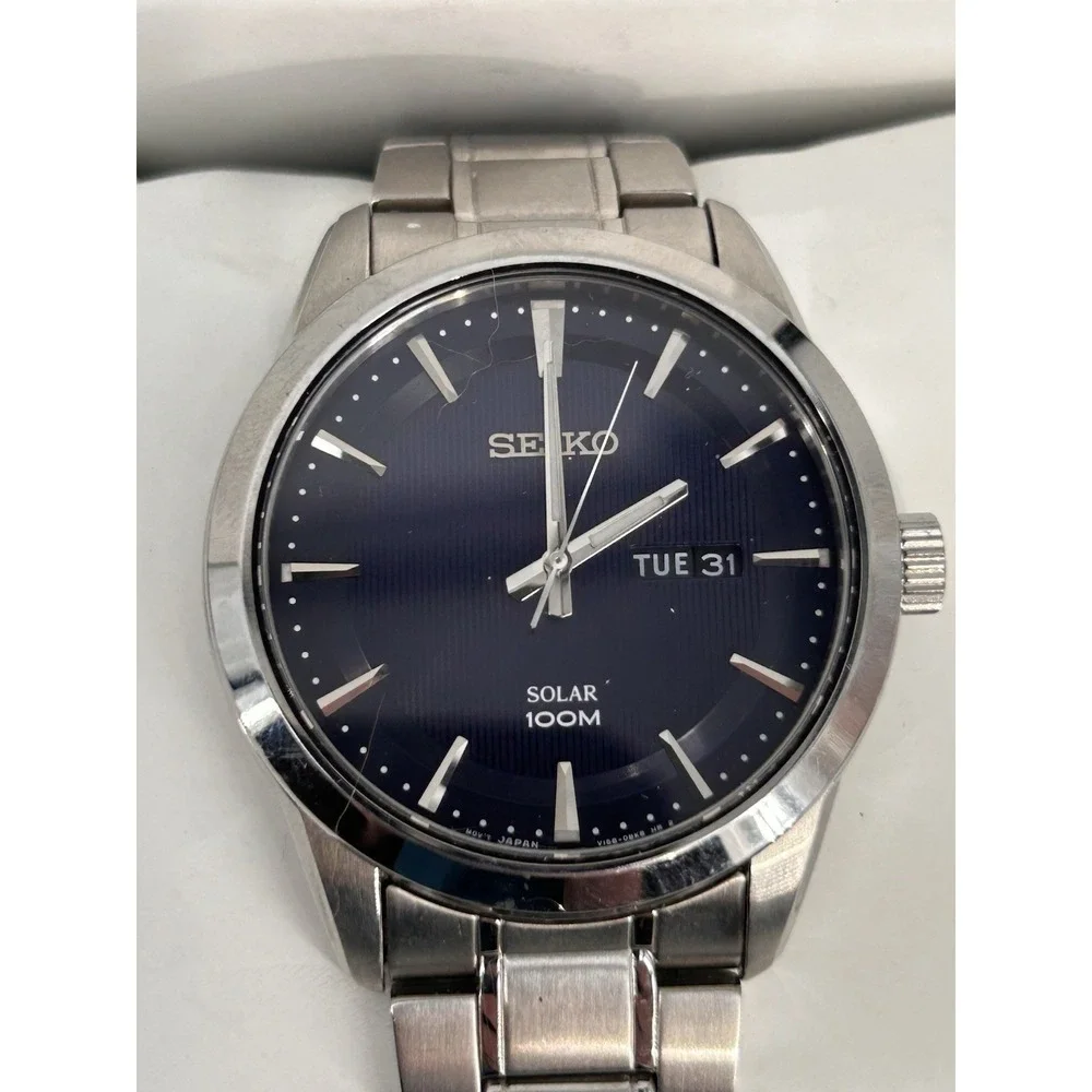 Seiko Solar Blue Men's Watch SNE361 Solar Powered